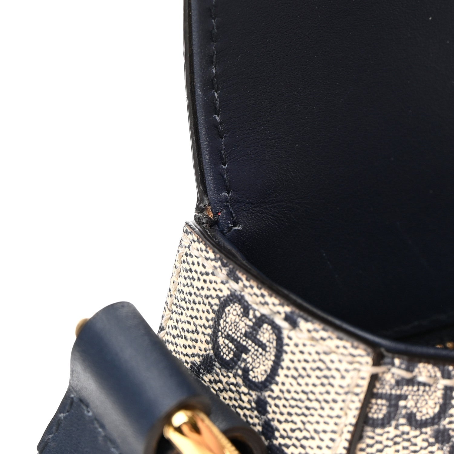 Gucci GG Supreme Monogram Small Messenger Shoulder Bag Beige Blue Navy 13 of 16