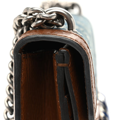 Gucci New Denim GG Monogram Dollar Calfskin Enamel Mini Dionysus Shoulder Bag Blue Tea Cuir Epilog Electric Blue 12 of 14