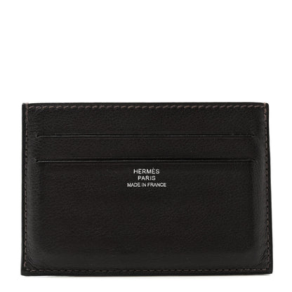 Hermes Swift Citizen Twill Card Case Chocolate 1 of 9