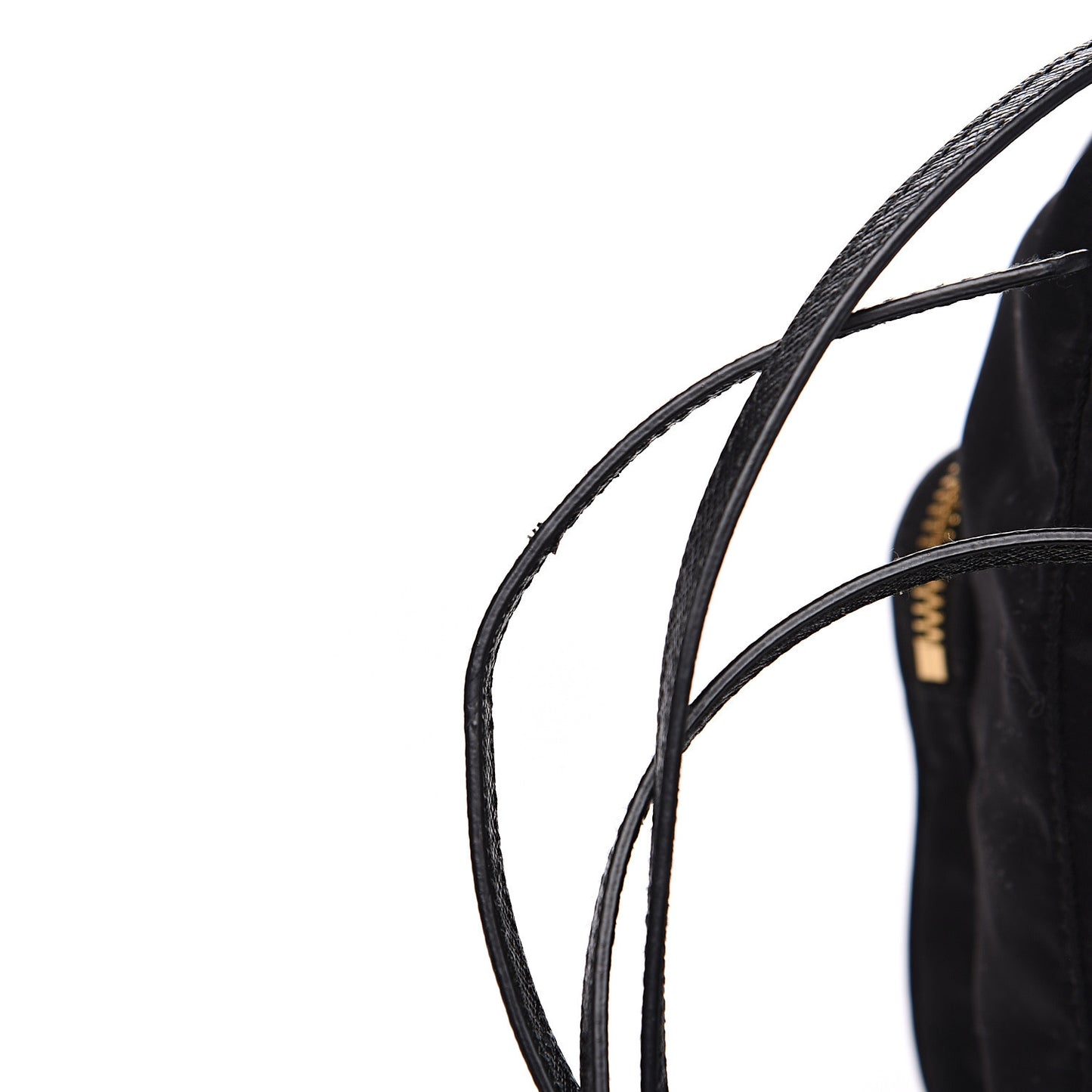 Saffiano Tessuto Nylon Mini Bucket Crossbody Bag Black