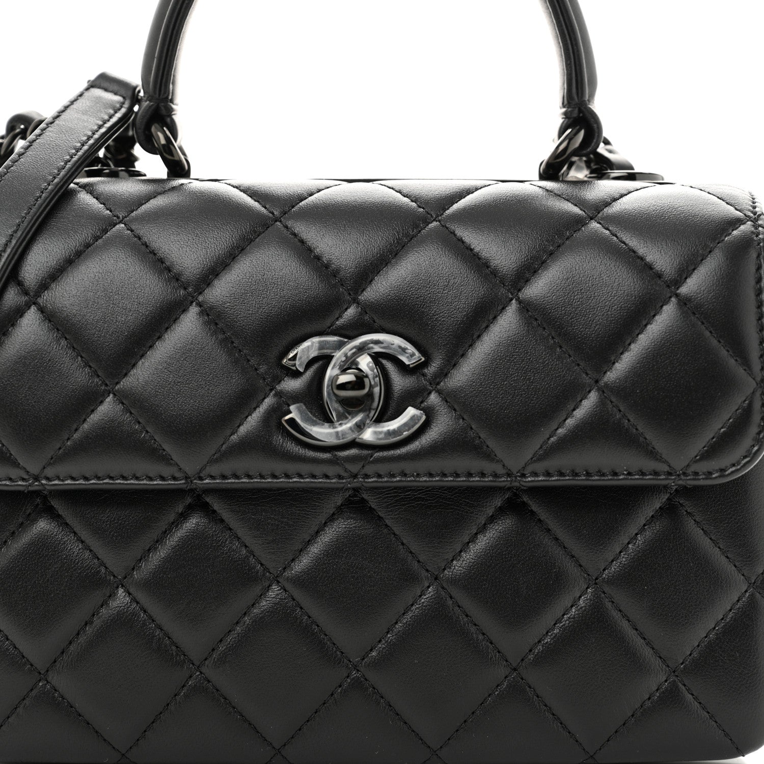 Chanel Lambskin Quilted Mini Trendy CC Dual Handle Flap Bag So Black 9 of 14