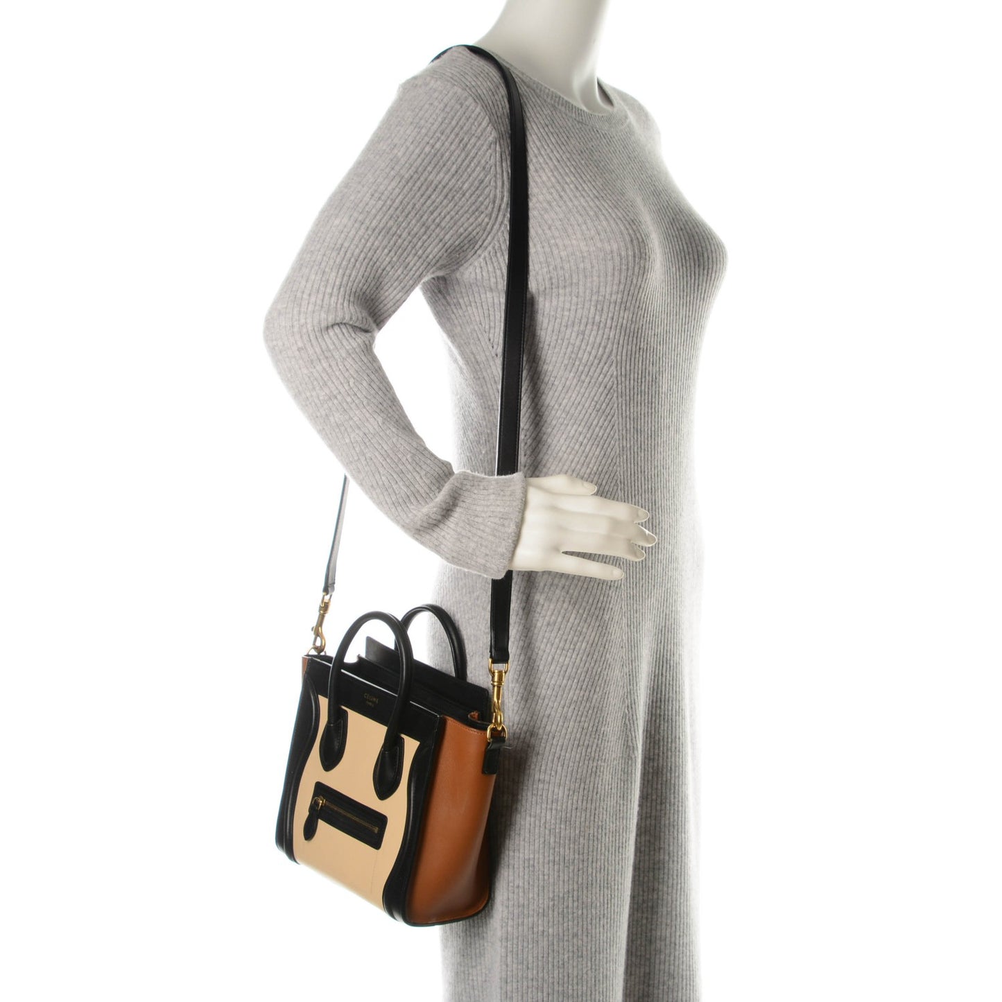 Smooth Calfskin Nano Tri-Color Luggage Seashell