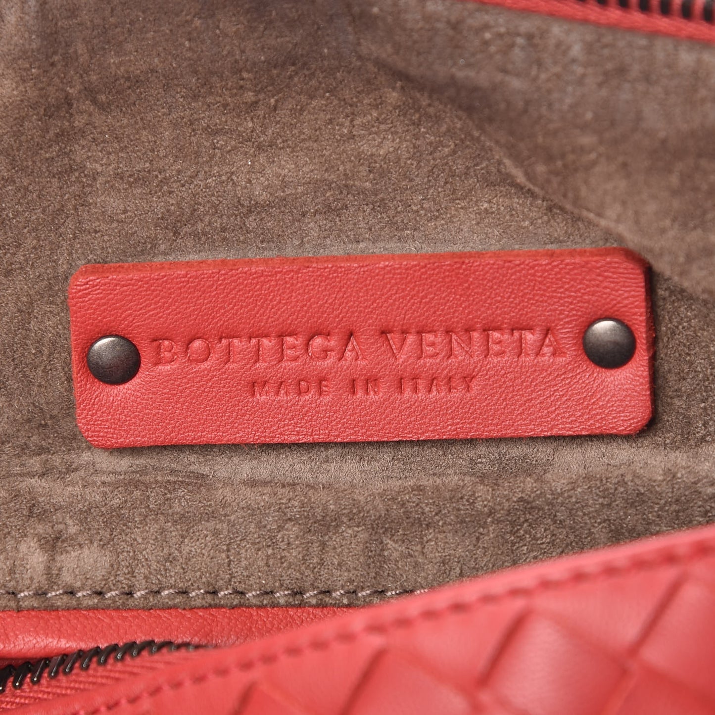 Nappa Intrecciato Satchel Corniola