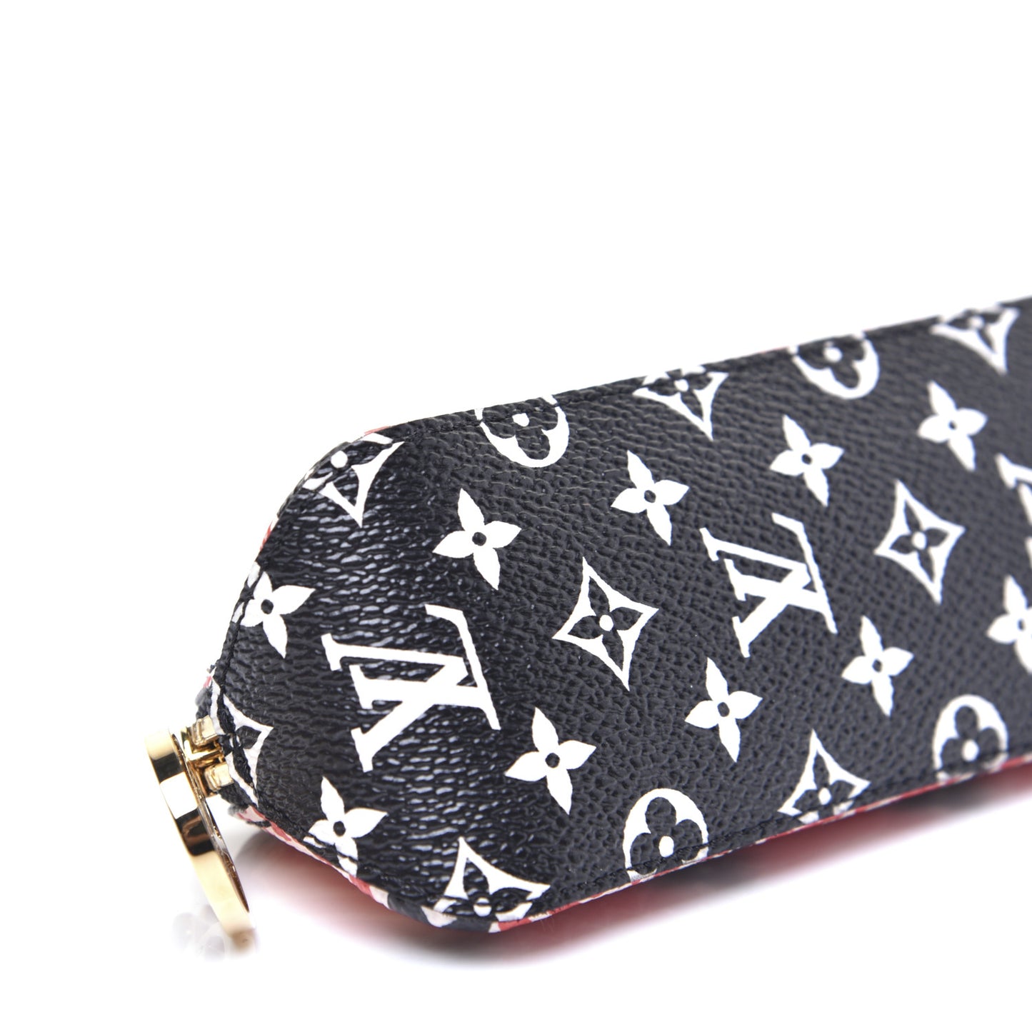 Monogram Giant Crafty Elizabeth Pencil Pouch Creme Rouge Black