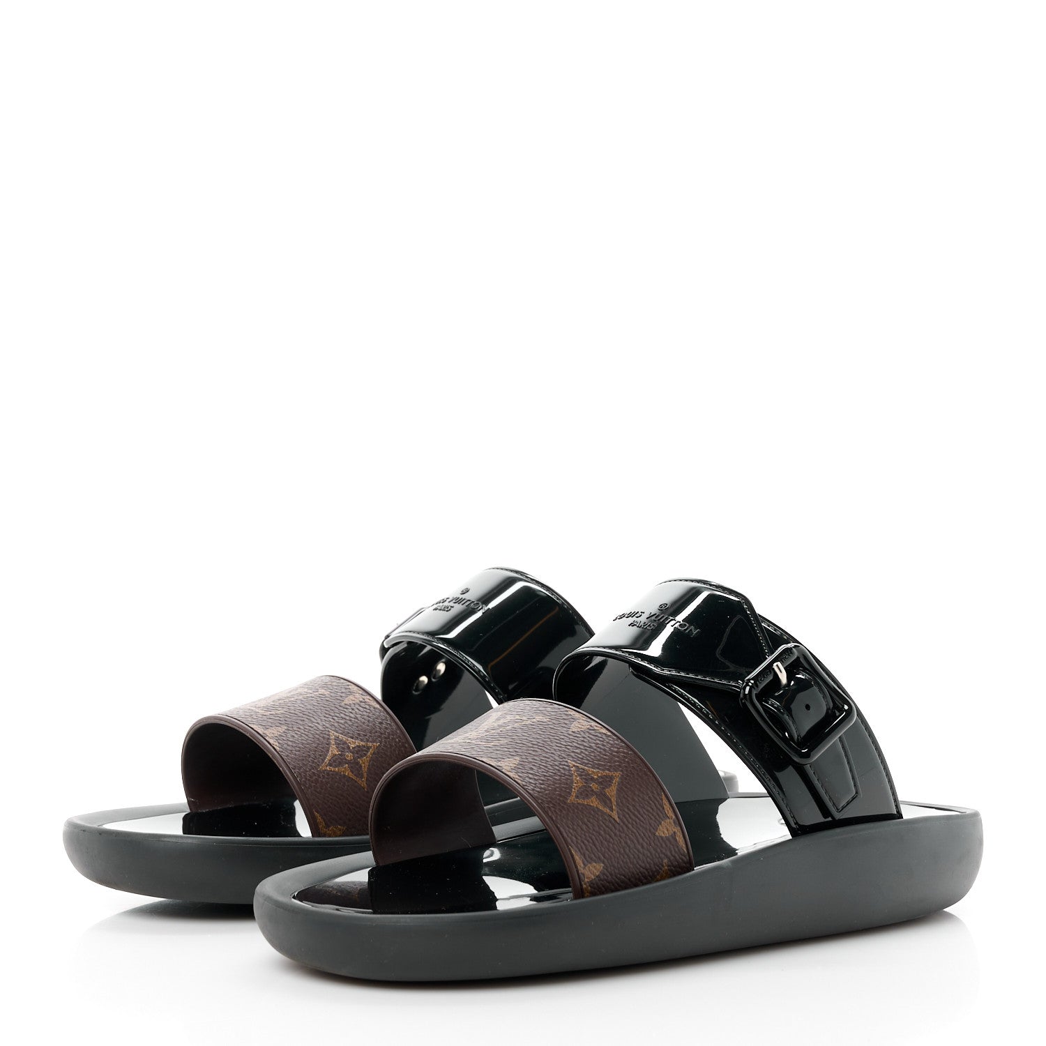 Louis Vuitton Monogram Sunbath Flat Mule Sandals 40 Black 3 of 9