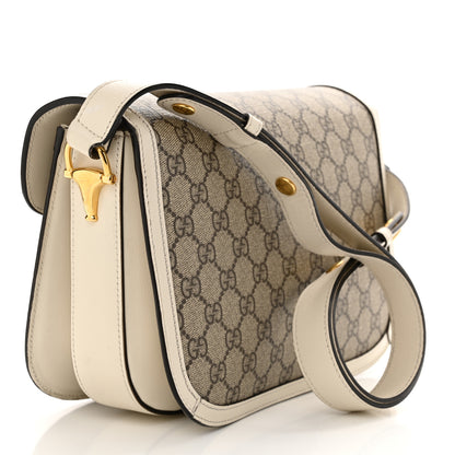 Gucci GG Supreme Monogram Horsebit 1955 Shoulder Bag Beige Mystic White 3 of 17