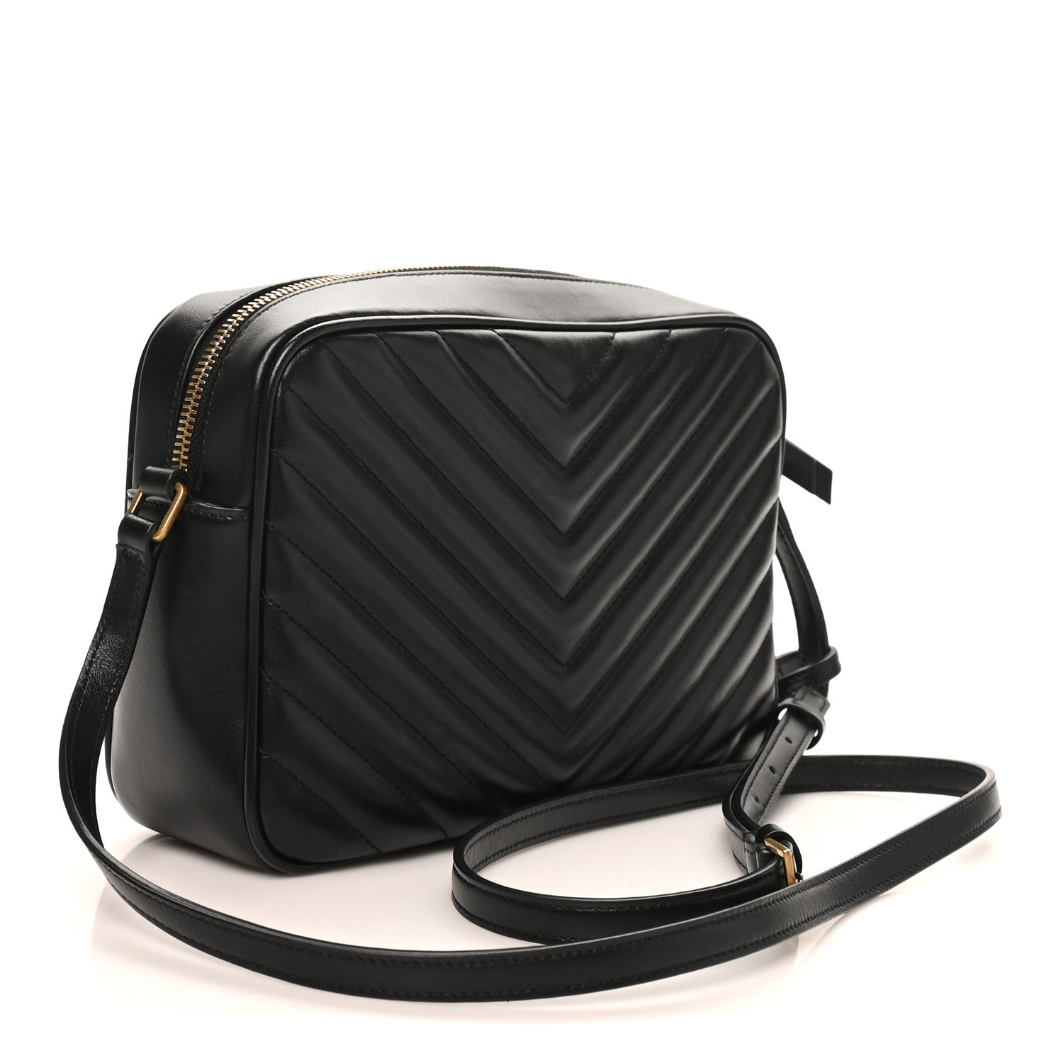 Saint Laurent Calfskin Matelasse Monogram Lou Camera Bag Black 3 of 10