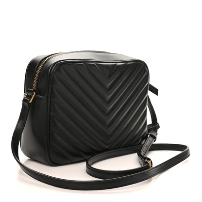 Saint Laurent Calfskin Matelasse Monogram Lou Camera Bag Black 3 of 10