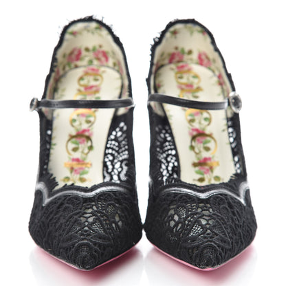 Gucci Lace Pizzo Venice Pumps 38.5 Black 2 of 8