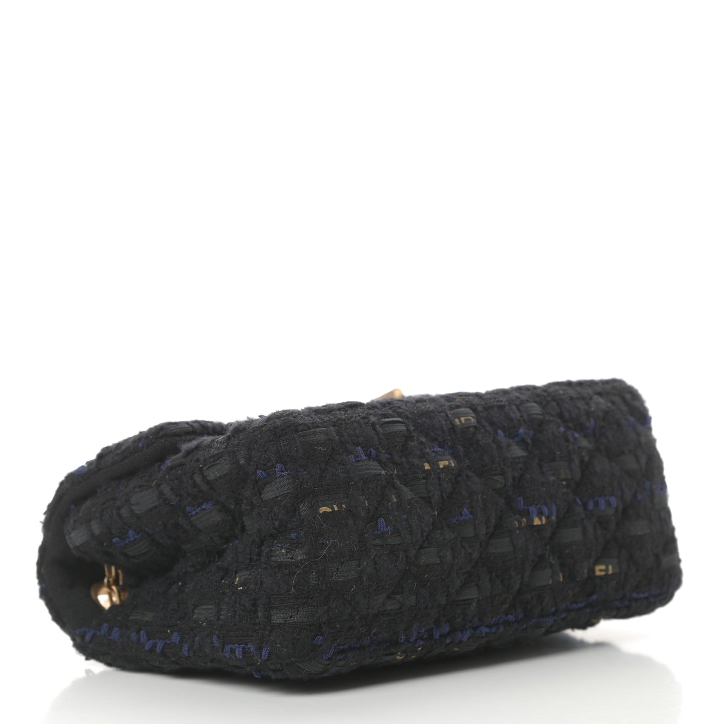 Tweed Quilted Mini 2.55 Reissue Flap Black Gold Navy