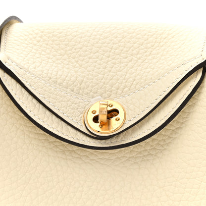 Hermes Taurillon Clemence Mini Lindy 20 So Cream 8 of 11