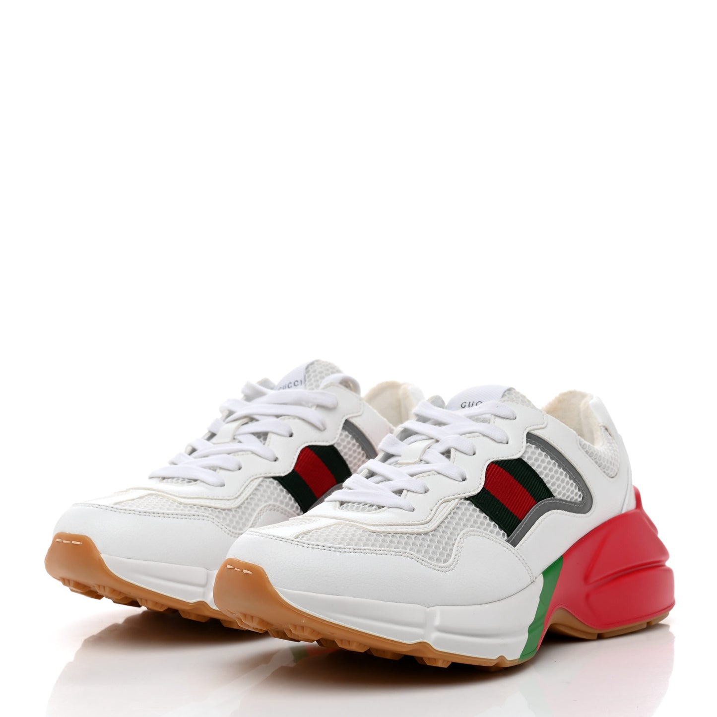 Lavaredo Eco Fabric Mesh Web Mens Rhyton Reflective Sneakers 6.5 Great White Green Red Silver