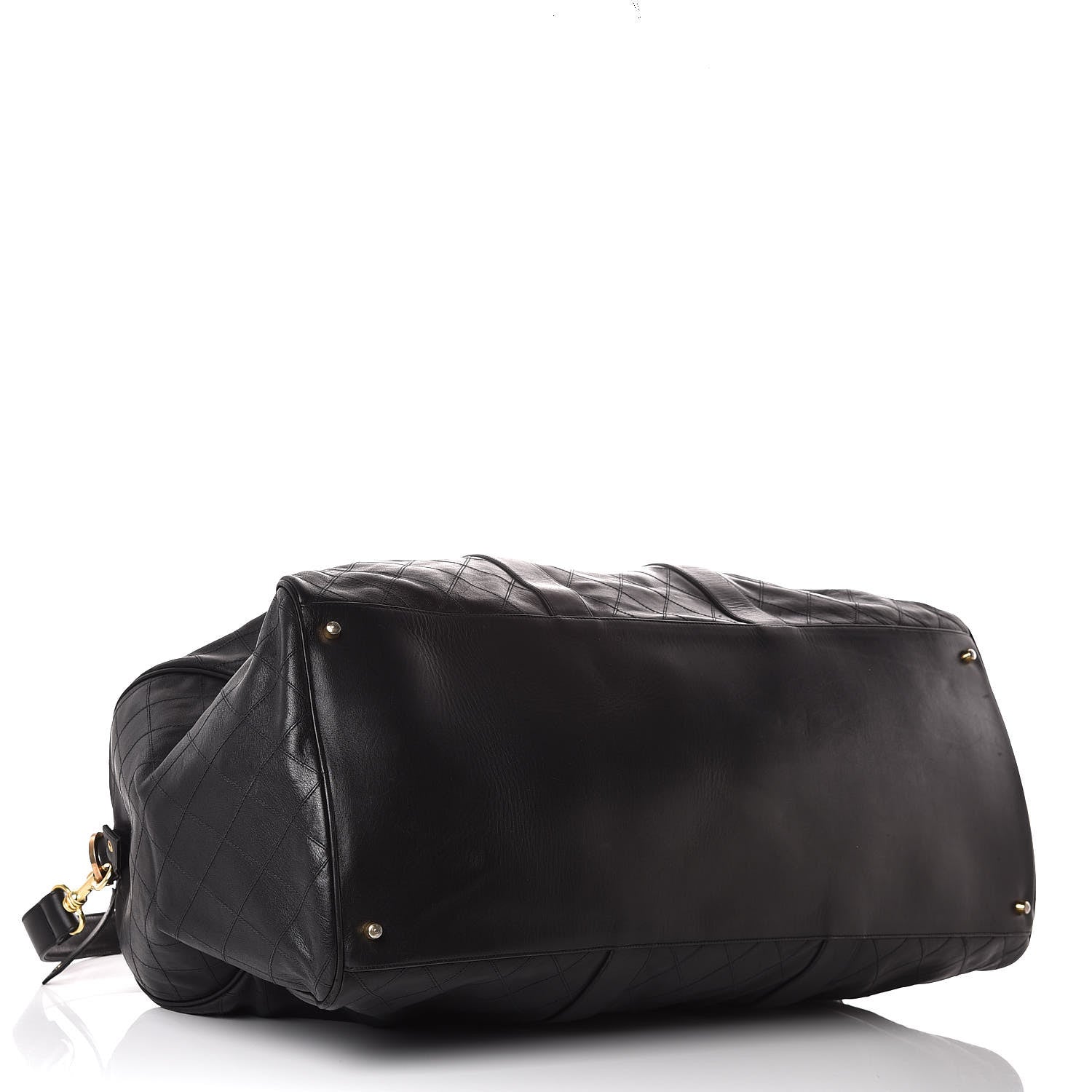 Chanel Calfskin Stitched Duffel Bag Black 4 of 12