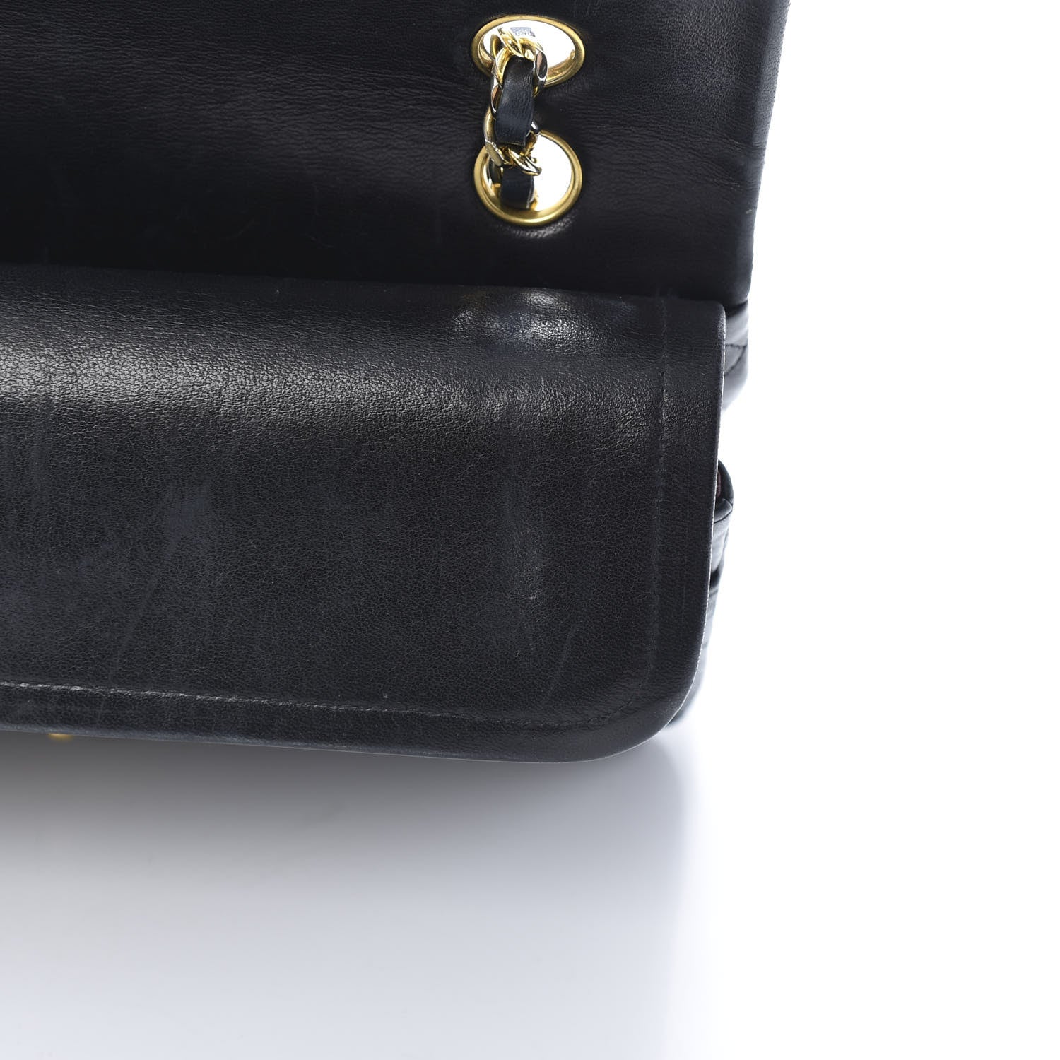 Chanel Lambskin Quilted Medium Double Flap Black 13 of 19