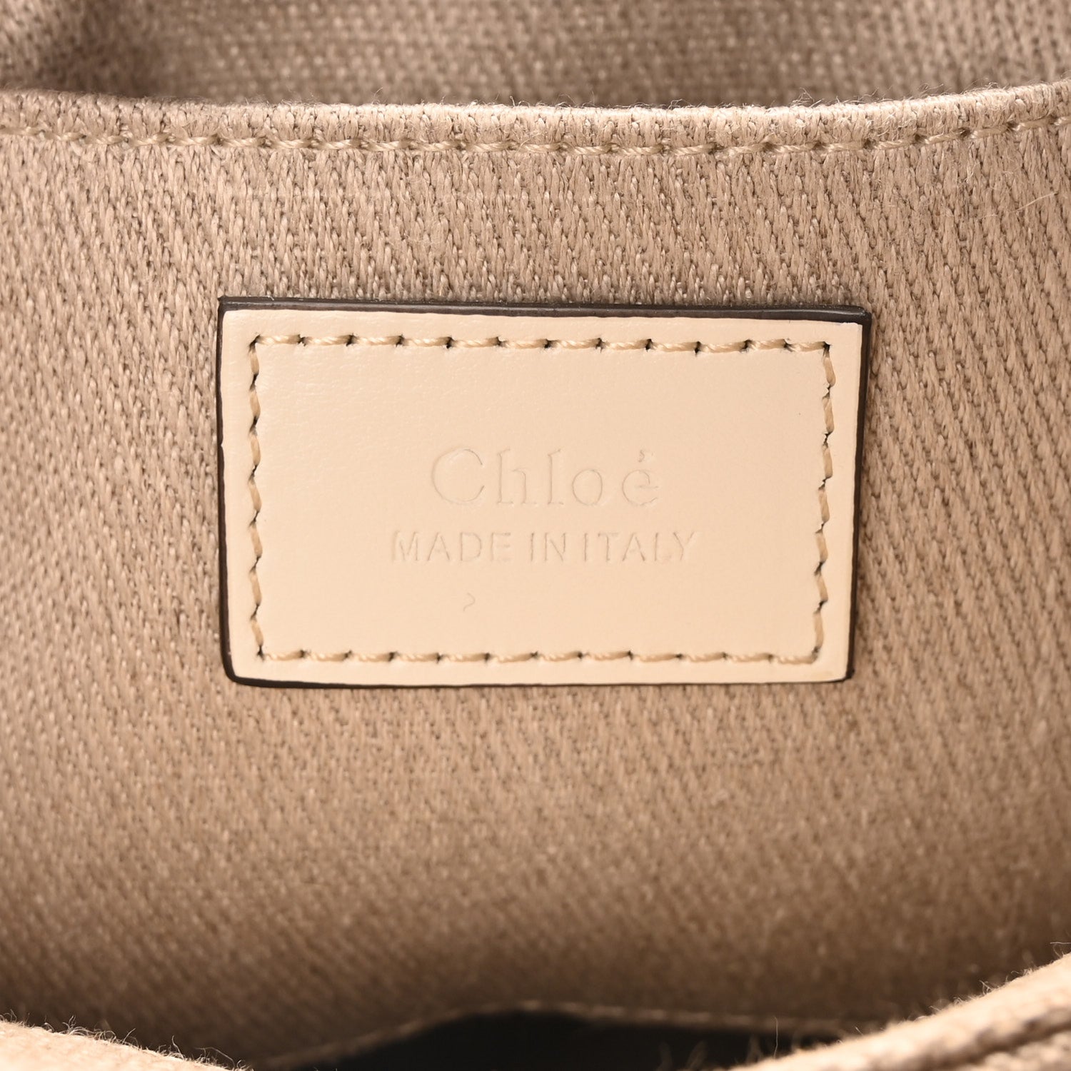 Chloe Cotton Calfskin Nano Woody Ribbon Tote With Strap White 6 of 10