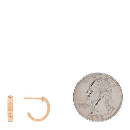 Cartier 18K Pink Gold Small LOVE Hoop Earrings 2 of 5