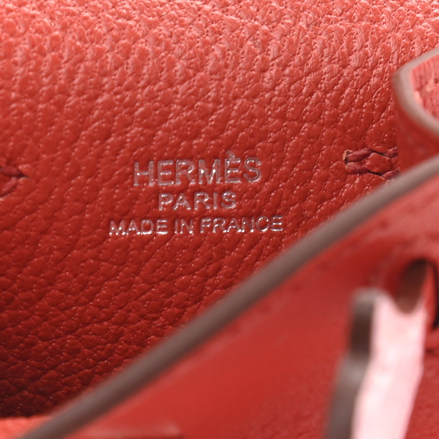 Hermes Tadelakt Chevre Mysore Kelly Quelle Idole Bag Charm Rose Sakura Sanguine Nata Sesame 4 of 5