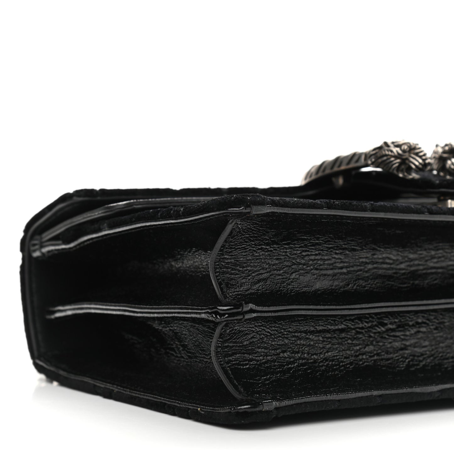 Velvet GG Monogram Small Dionysus Shoulder Bag Black