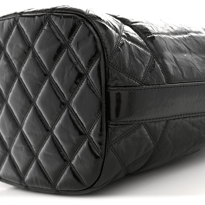 Chanel Shiny Aged Calfskin CC Chain Drawstring Bag Black 10 of 10