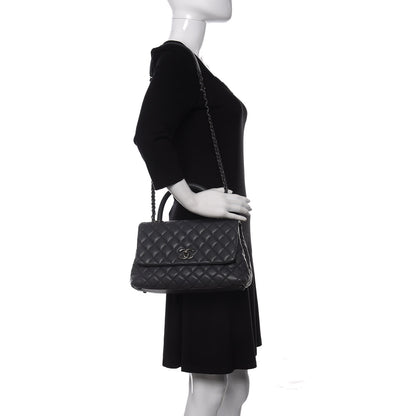 Chanel Caviar Quilted Small Coco Handle Flap Gray 2 of 10