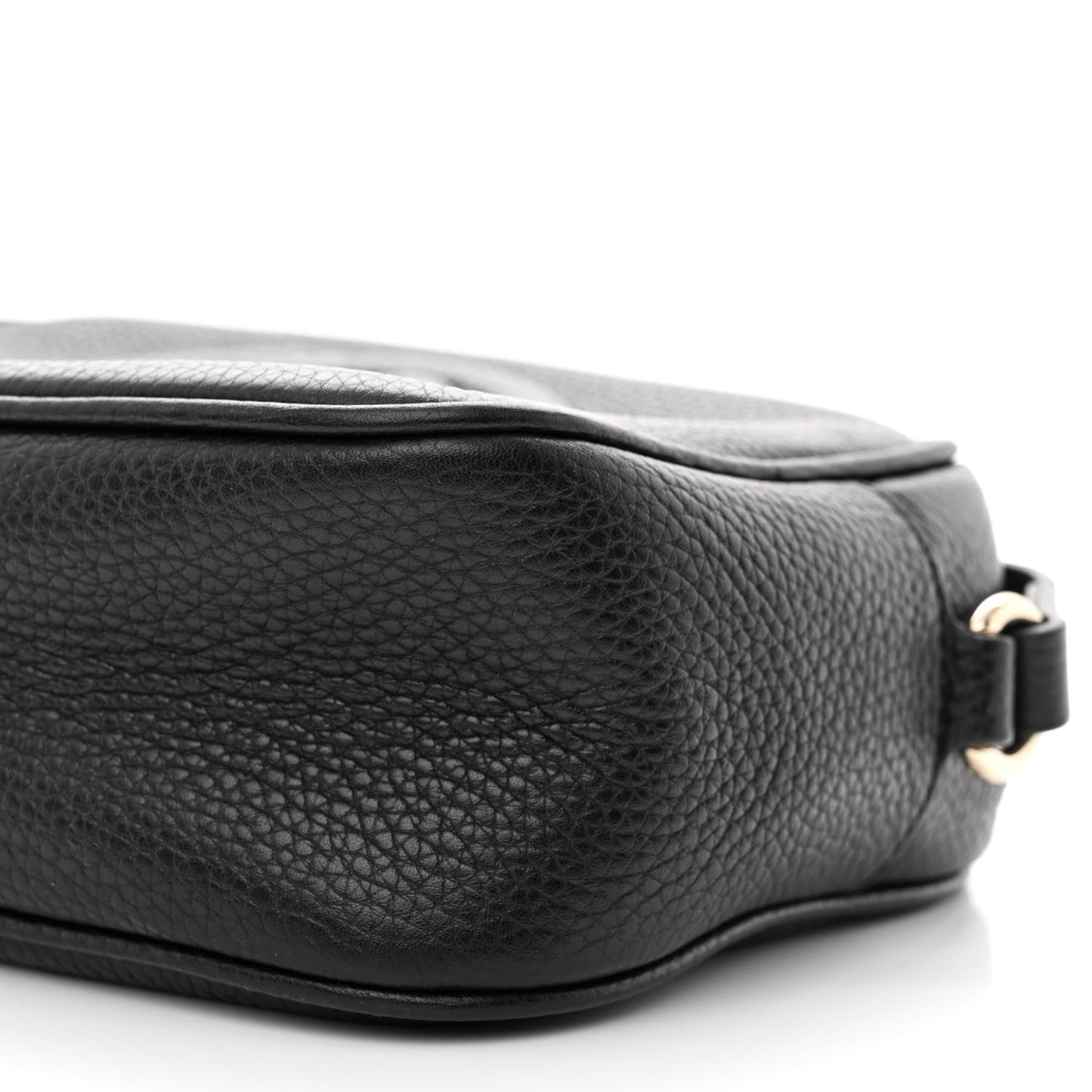 Pebbled Calfskin Small Soho Disco Bag Black