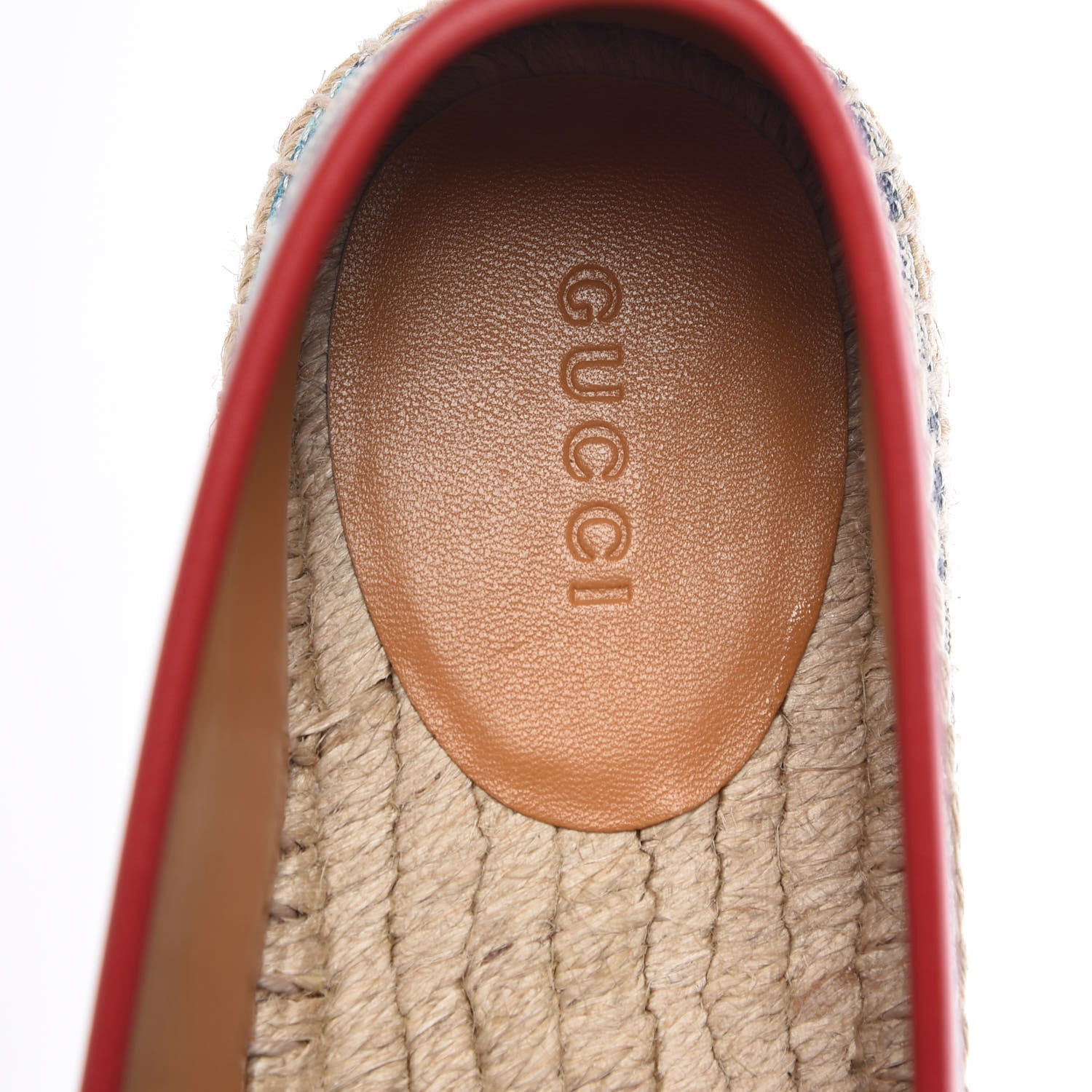 Gucci GG Supreme Monogram Blooms Espadrilles 38 Beige Blue Navy Hibiscus Red 7 of 10