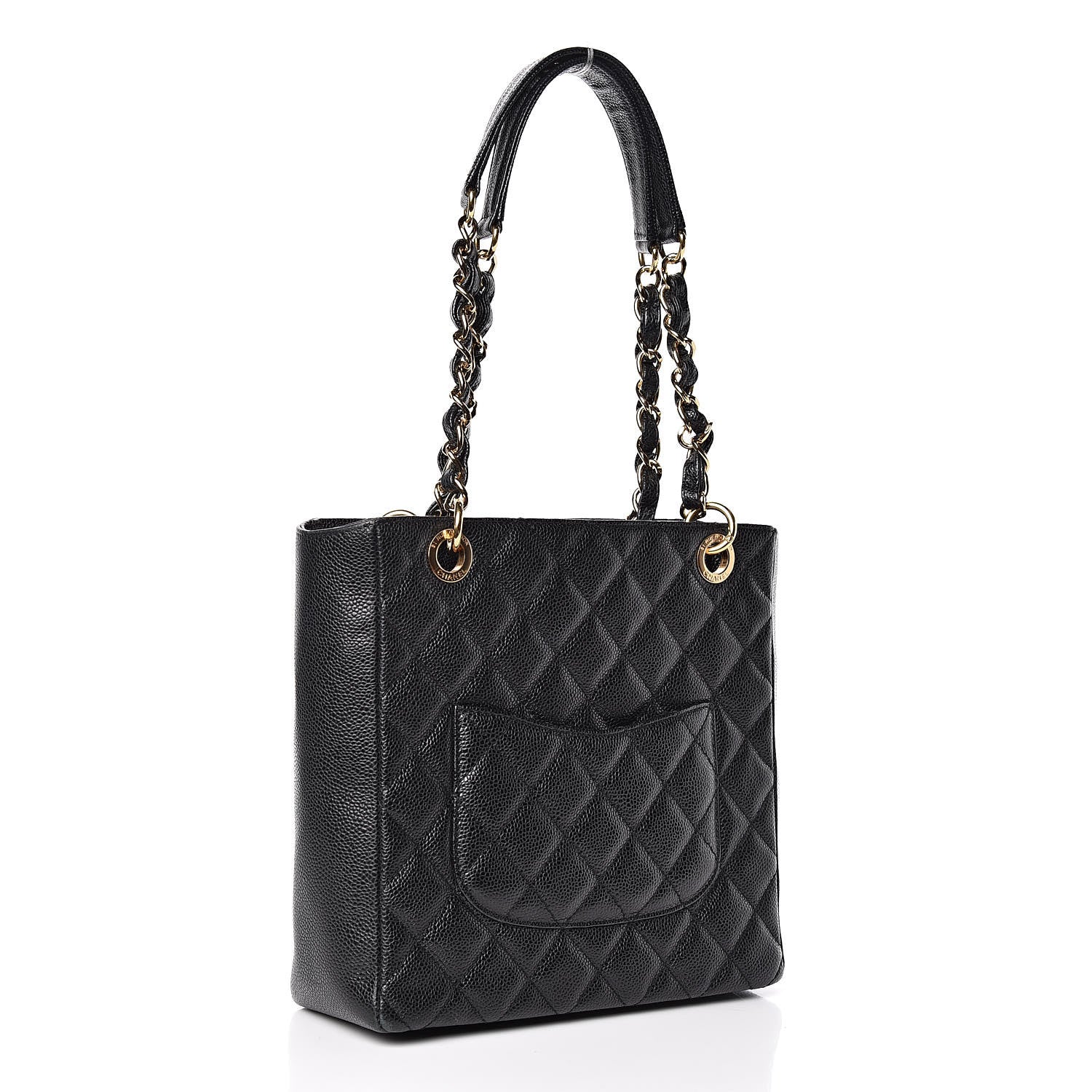Chanel Caviar Quilted Petit Shopping Tote PST Black 3 of 12