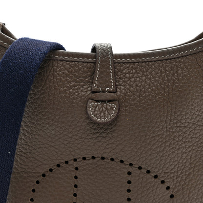 Hermes Taurillon Clemence Amazone Evelyne TPM Etoupe Bleu Indigo 8 of 10