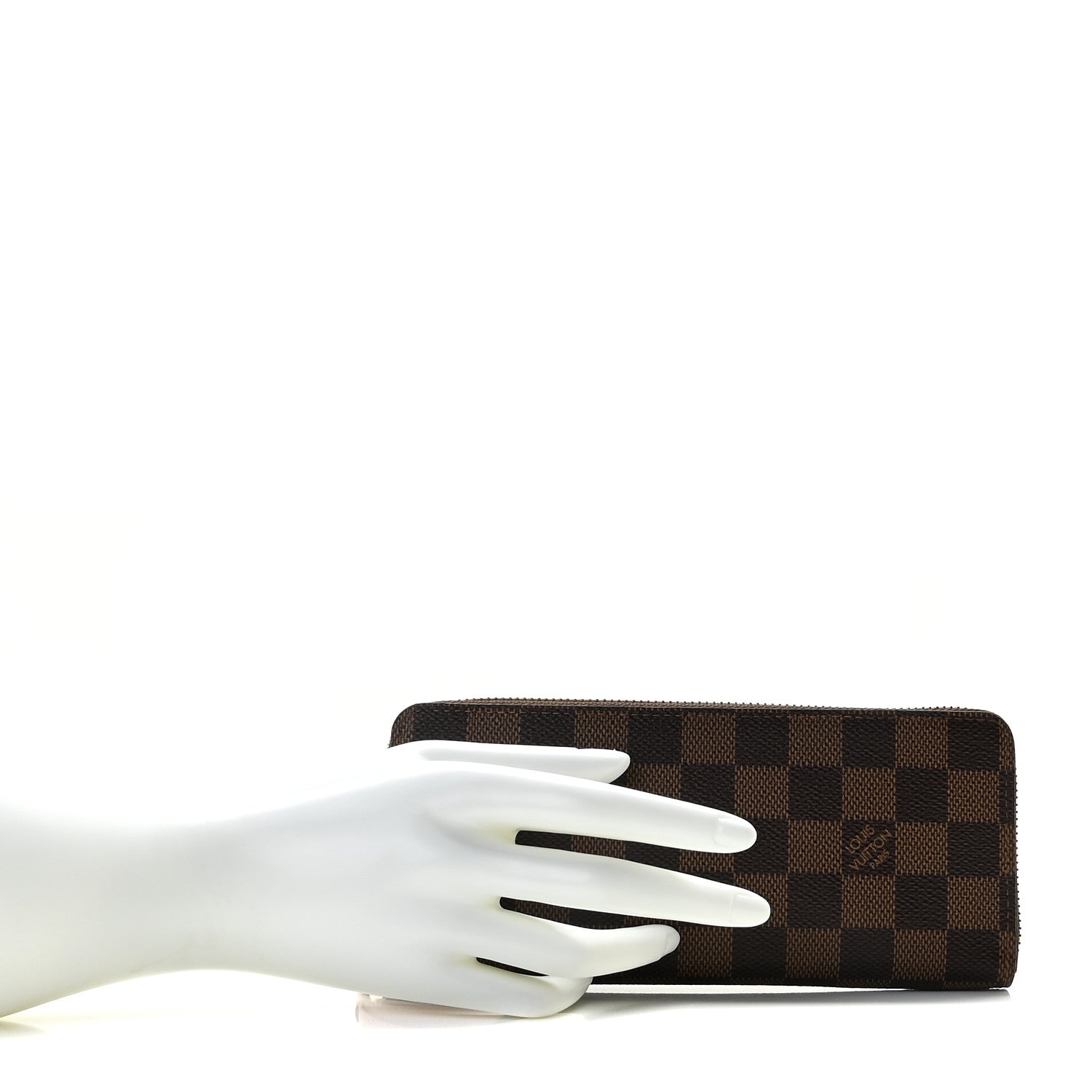 Louis Vuitton Damier Ebene Clemence Wallet Rose Ballerine 2 of 9