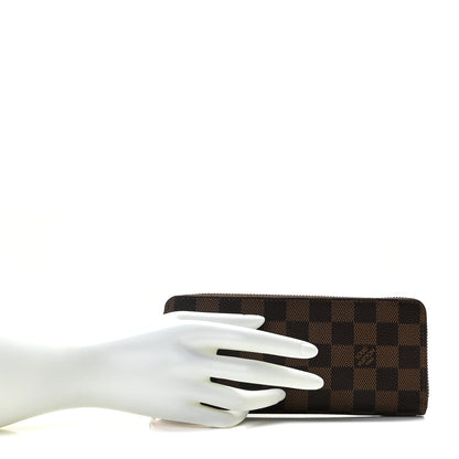 Louis Vuitton Damier Ebene Clemence Wallet Rose Ballerine 2 of 9