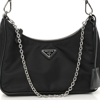 Prada Nylon Re-Edition 2005 Shoulder Bag Black 8 of 11