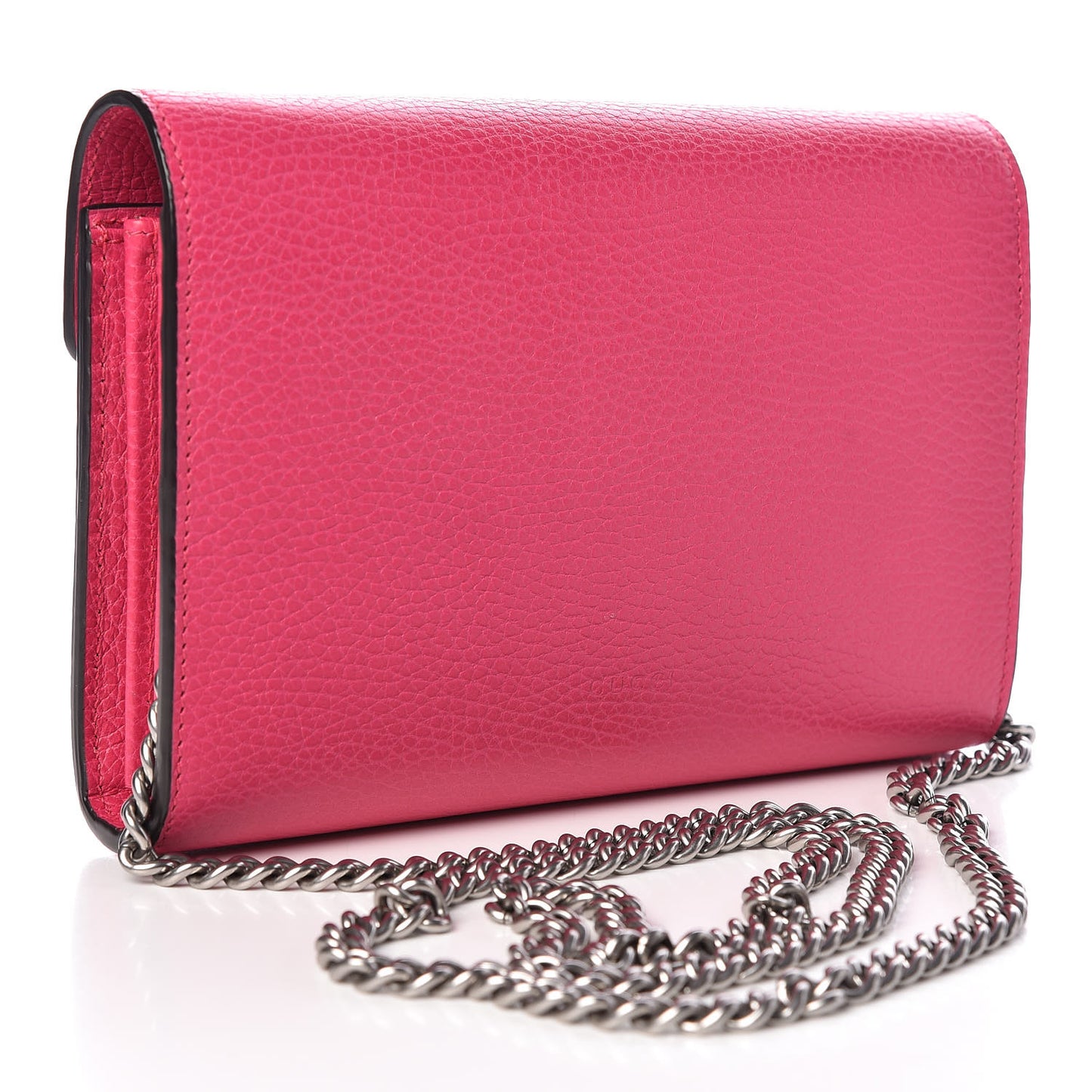 Dollar Calfskin Crystal Mini Dionysus Chain Wallet Box Pink
