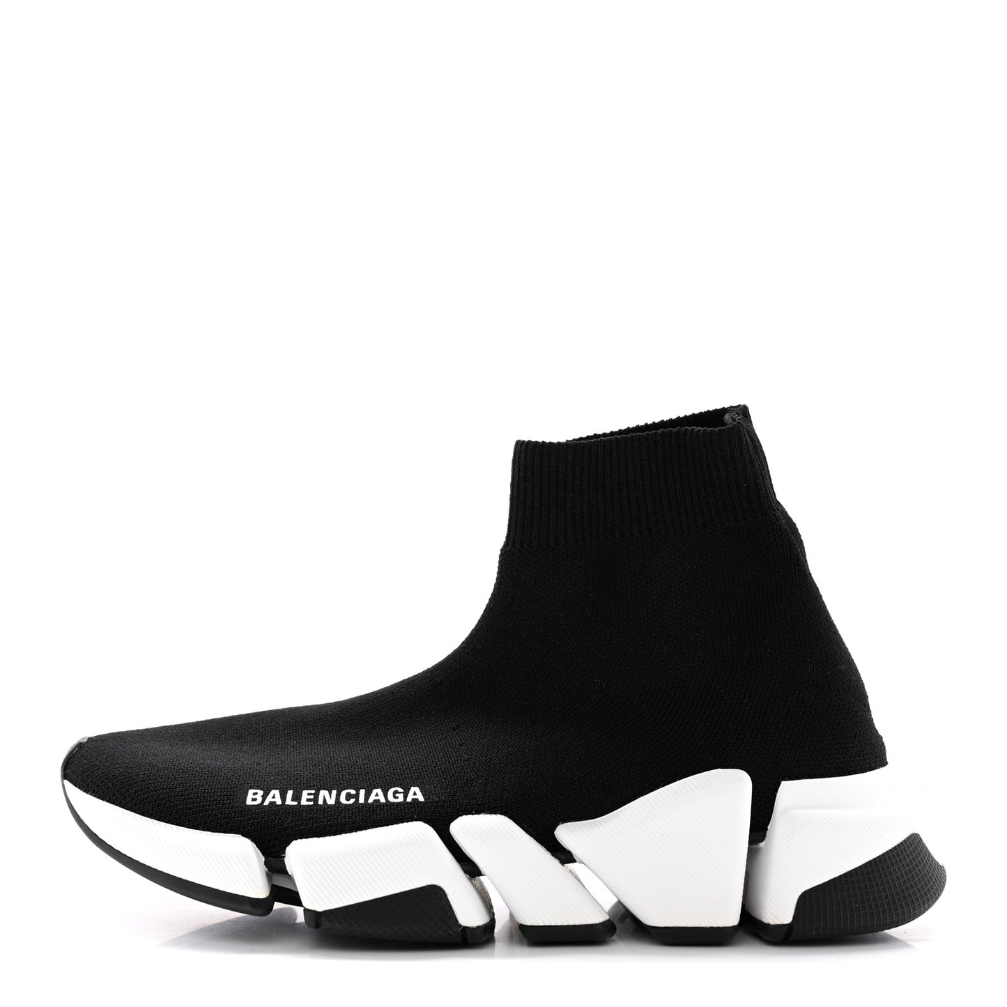 Technical 3D Recycled Knit Bi-Color Sole Womens Speed 2.0 Sneakers 35 Black White