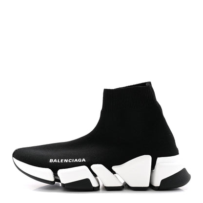 Balenciaga Technical 3D Recycled Knit Bi-Color Sole Womens Speed 2.0 Sneakers 35 Black White 1 of 13