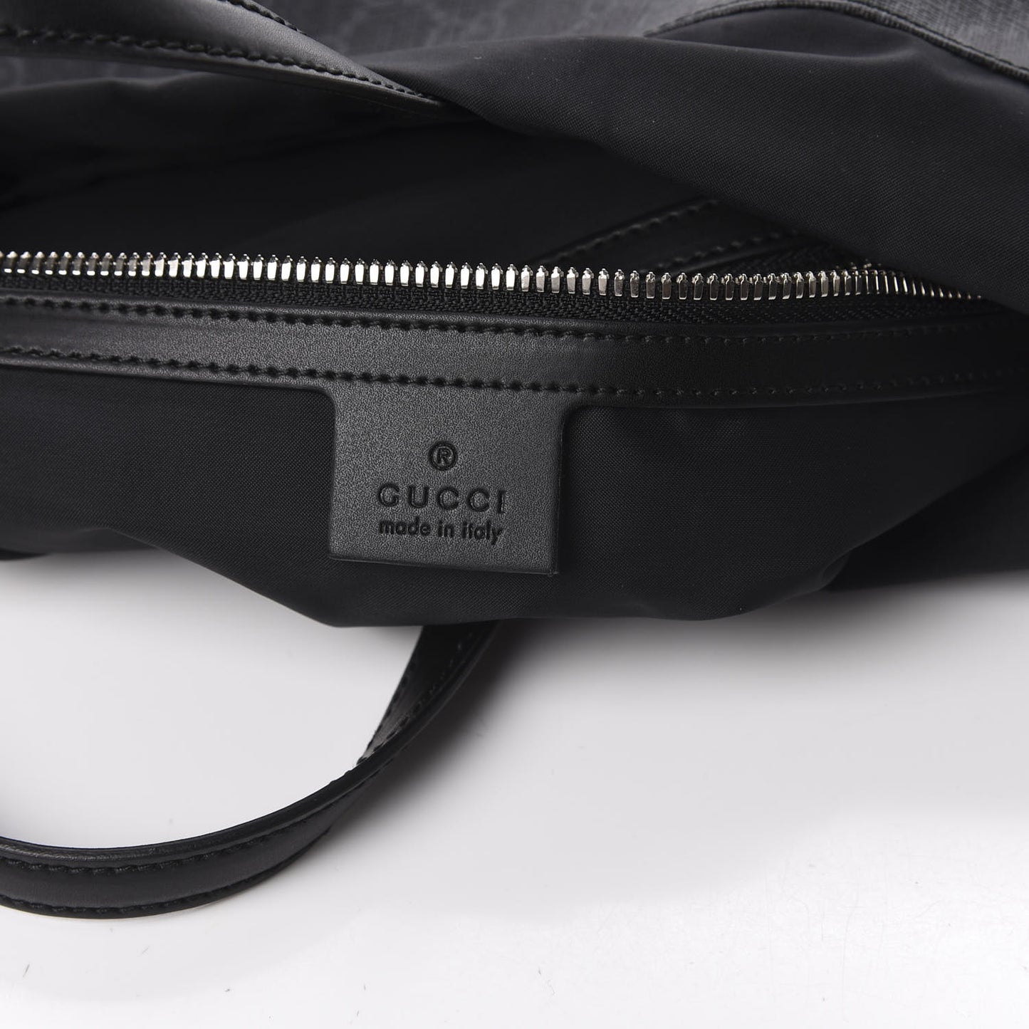 Soft GG Supreme Monogram Appia Calfskin Web Drawstring Backpack Black