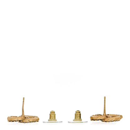 Chanel Crystal CC Earrings Gold 3 of 5