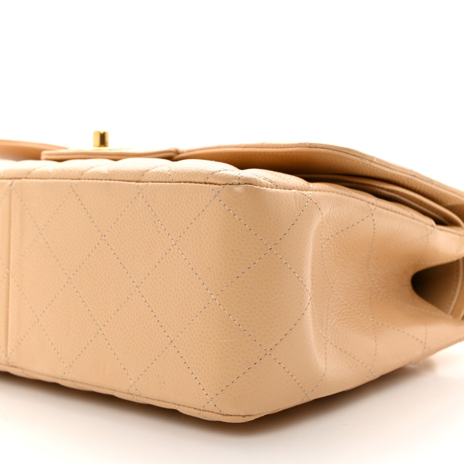 Chanel Caviar Quilted Jumbo Double Flap Light Beige 10 of 10
