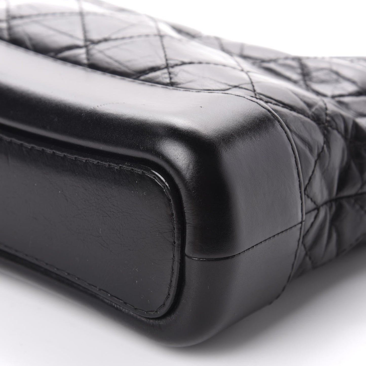 Aged Calfskin Quilted Small Gabrielle Hobo Black