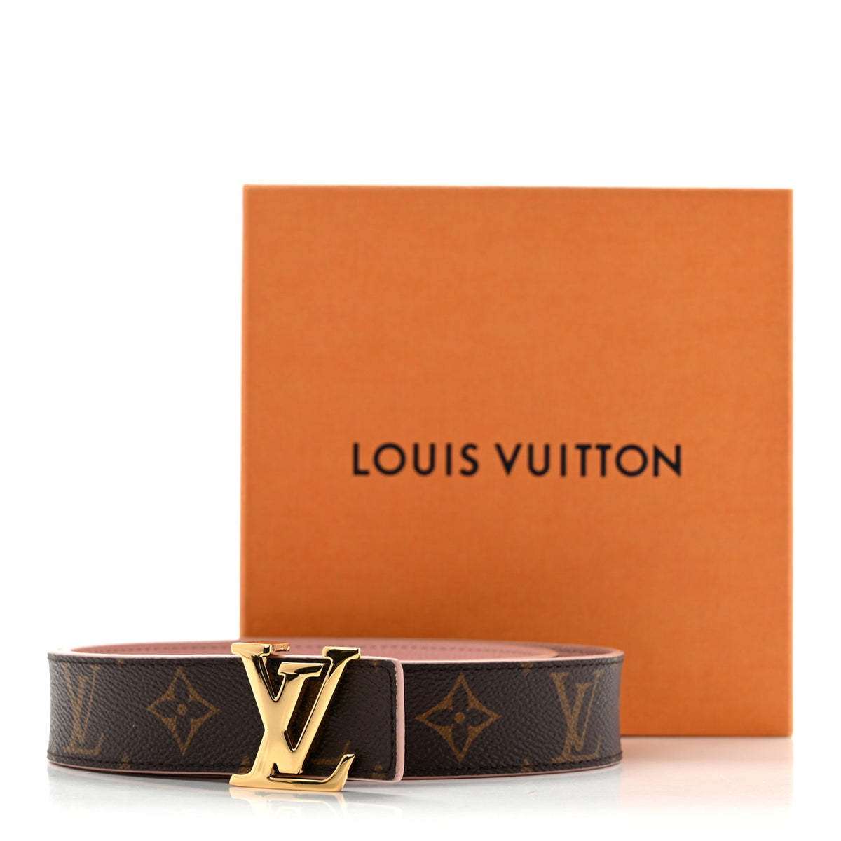 Louis Vuitton Calfskin Monogram 30mm LV Initiales Reversible Belt 80 32 Rose Ballerine 12 of 12