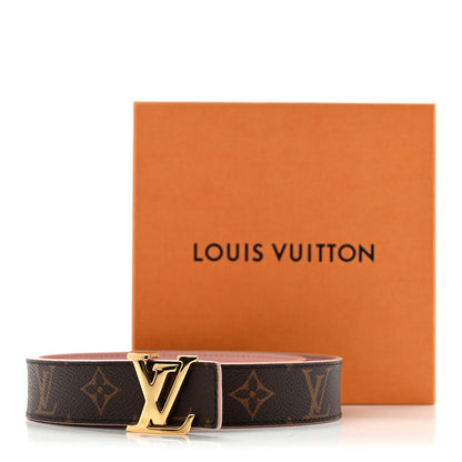 Louis Vuitton Calfskin Monogram 30mm LV Initiales Reversible Belt 80 32 Rose Ballerine 12 of 12