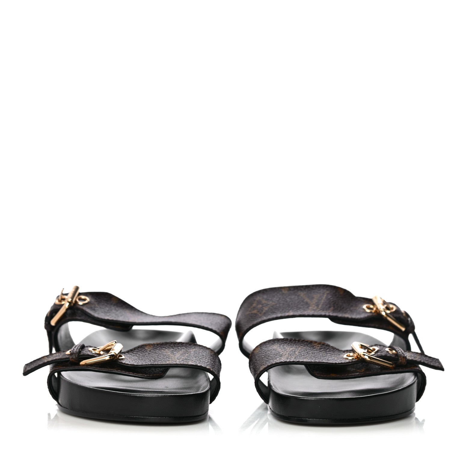 Louis Vuitton Monogram Bom Dia Mule Sandals 38 Black 2 of 8
