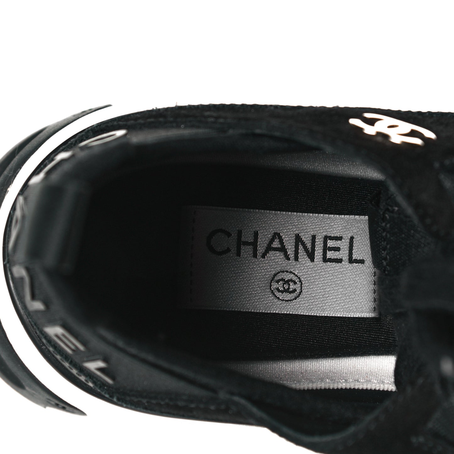 Velvet Calfskin Mixed Fibers CC Sneakers 36 Black