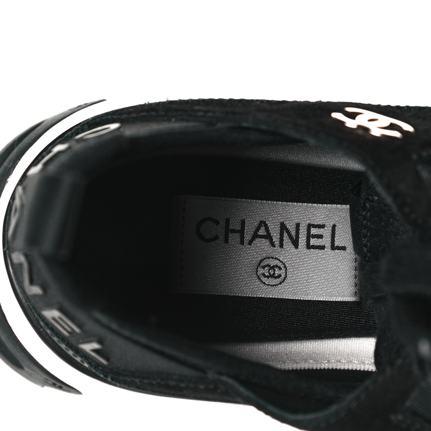 Chanel Velvet Calfskin Mixed Fibers CC Sneakers 36 Black 7 of 9