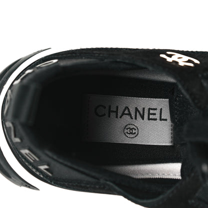 Chanel Velvet Calfskin Mixed Fibers CC Sneakers 36 Black 7 of 9