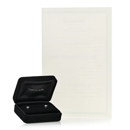 Tiffany Platinum Diamond .92ctw Round Solitaire Earrings 6 of 6