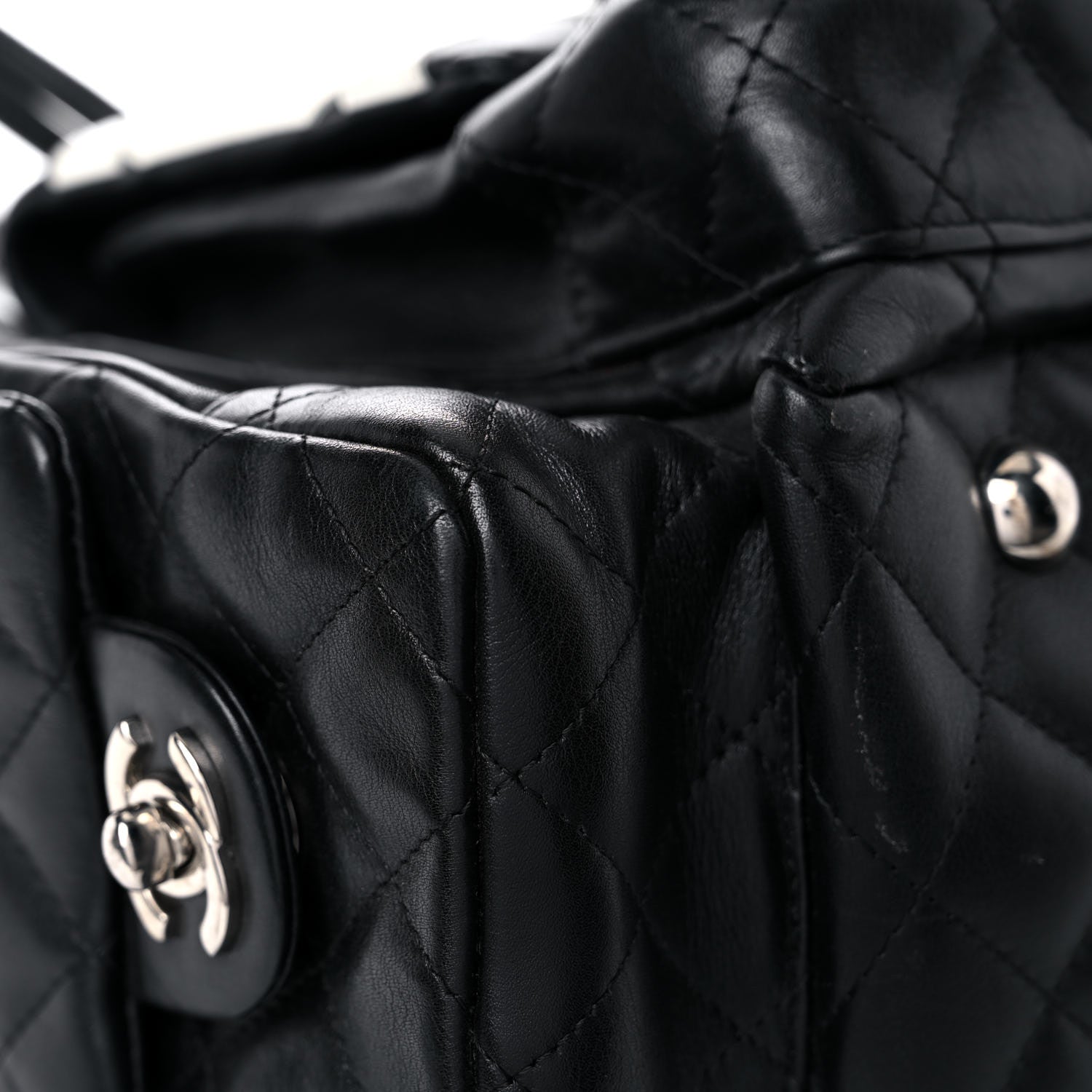 Chanel Calfskin Quilted Large Cambon Multipocket Reporter Black White 22 of 25