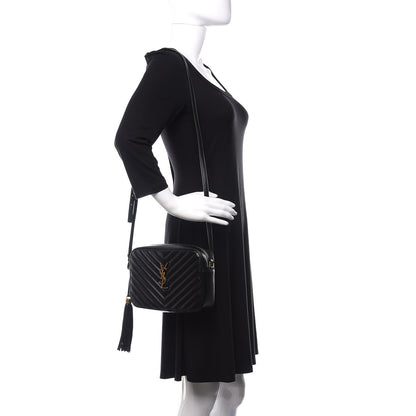 Saint Laurent Calfskin Matelasse Monogram Lou Camera Bag Black 2 of 5