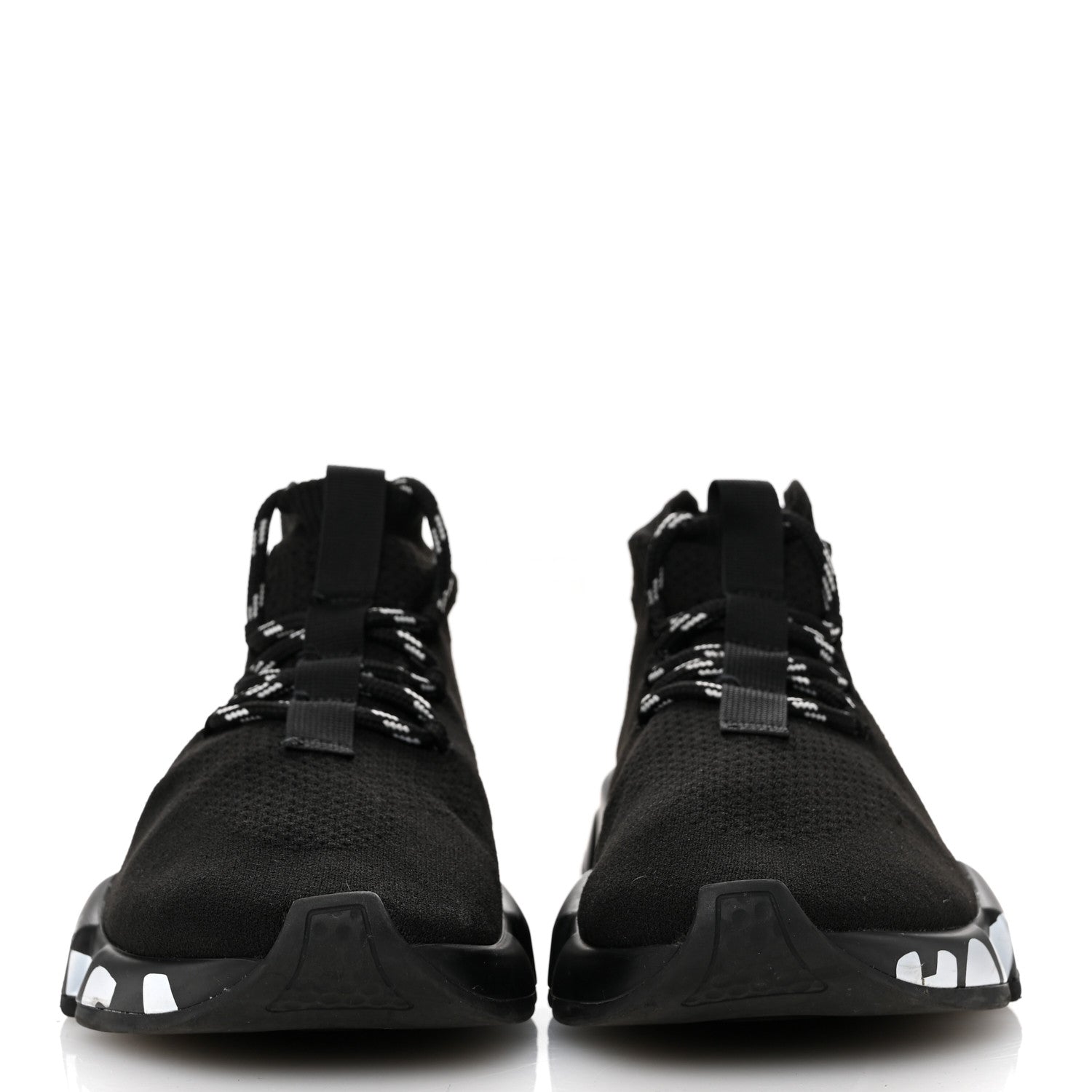 Balenciaga Knit Womens Speed Lace Up Graffiti Sneakers 37 Black