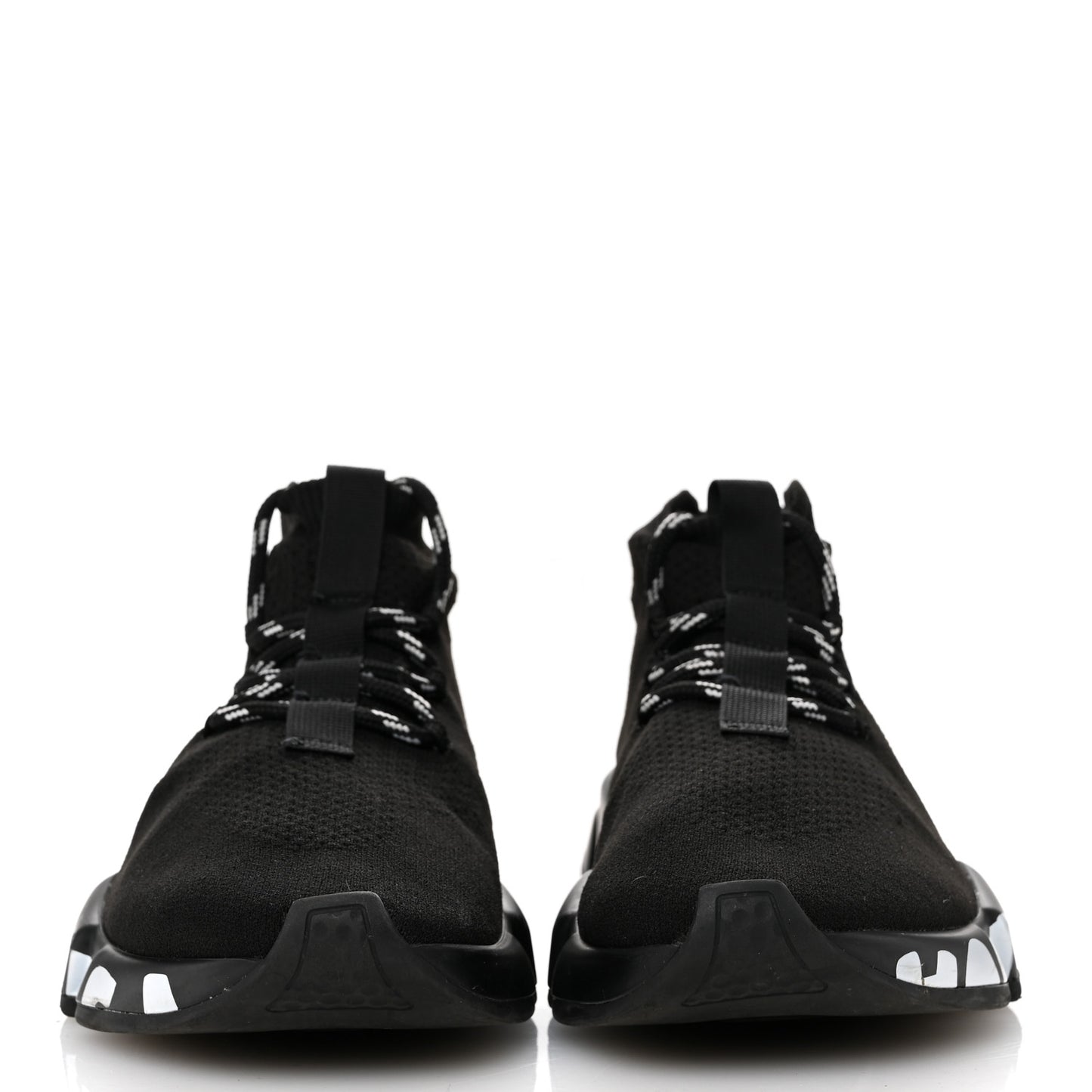 Knit Womens Speed Lace Up Graffiti Sneakers 37 Black White