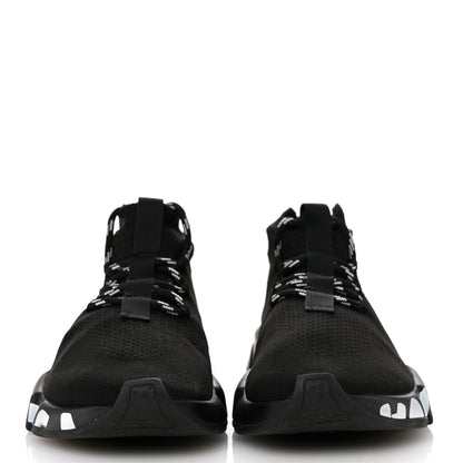 Balenciaga Knit Womens Speed Lace Up Graffiti Sneakers 37 Black White 3 of 10